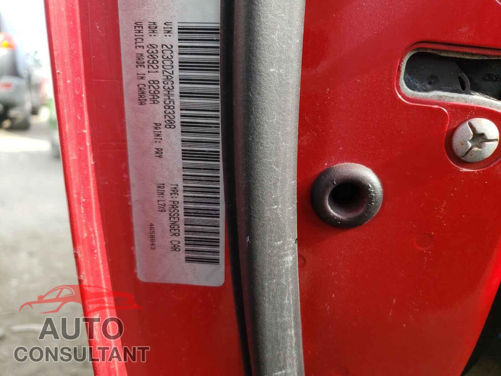 DODGE CHALLENGER 2017 - 2C3CDZAG3HH583208