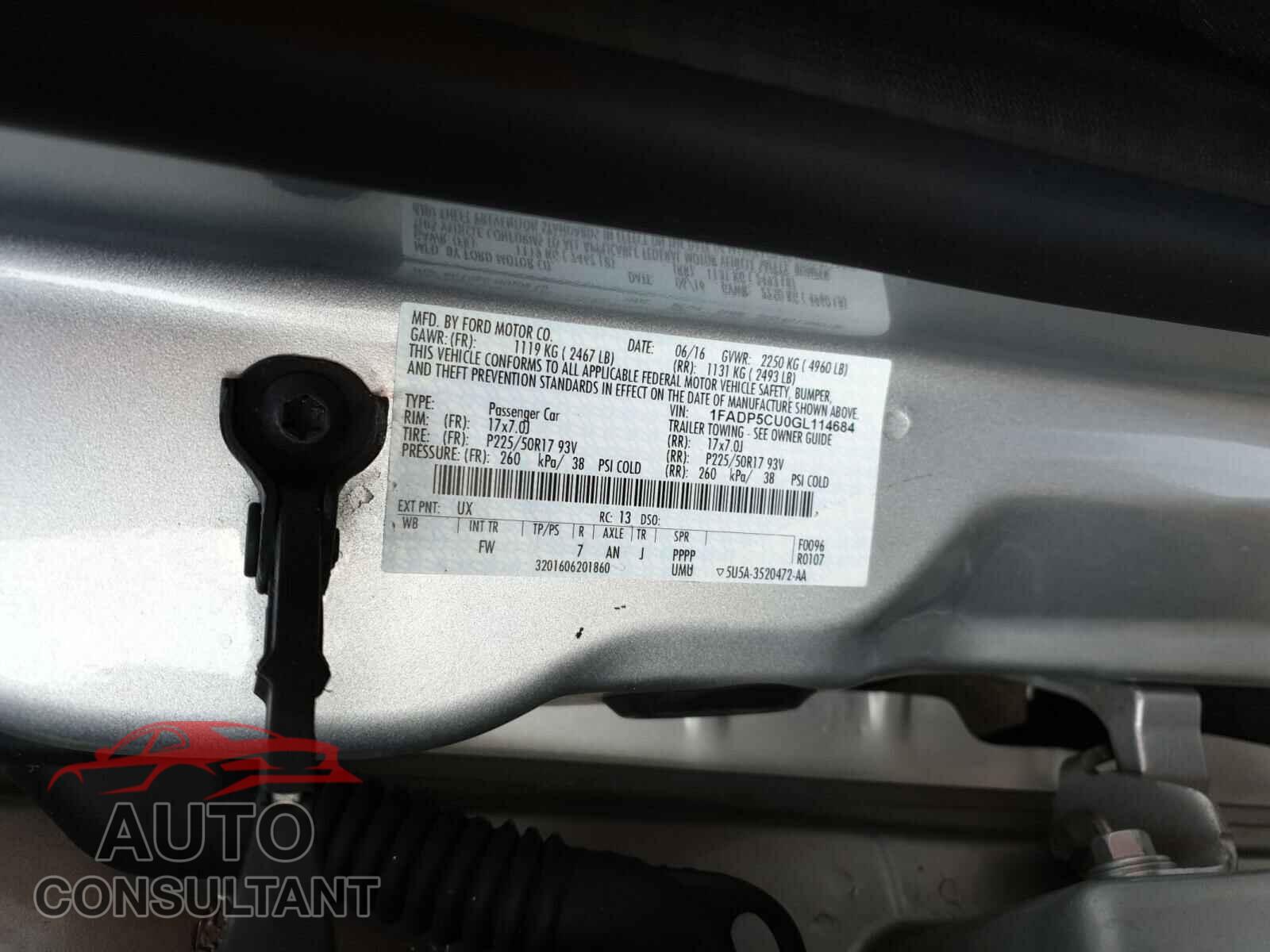 FORD CMAX 2016 - 1FADP5CU0GL114684