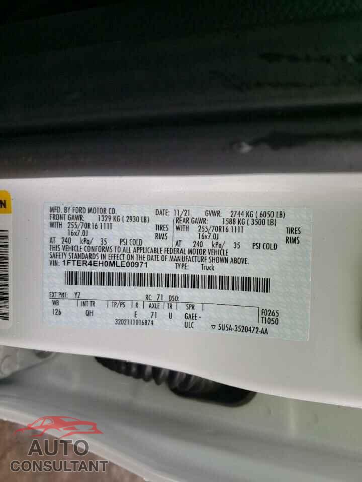 FORD RANGER 2021 - 1FTER4EH0MLE00971