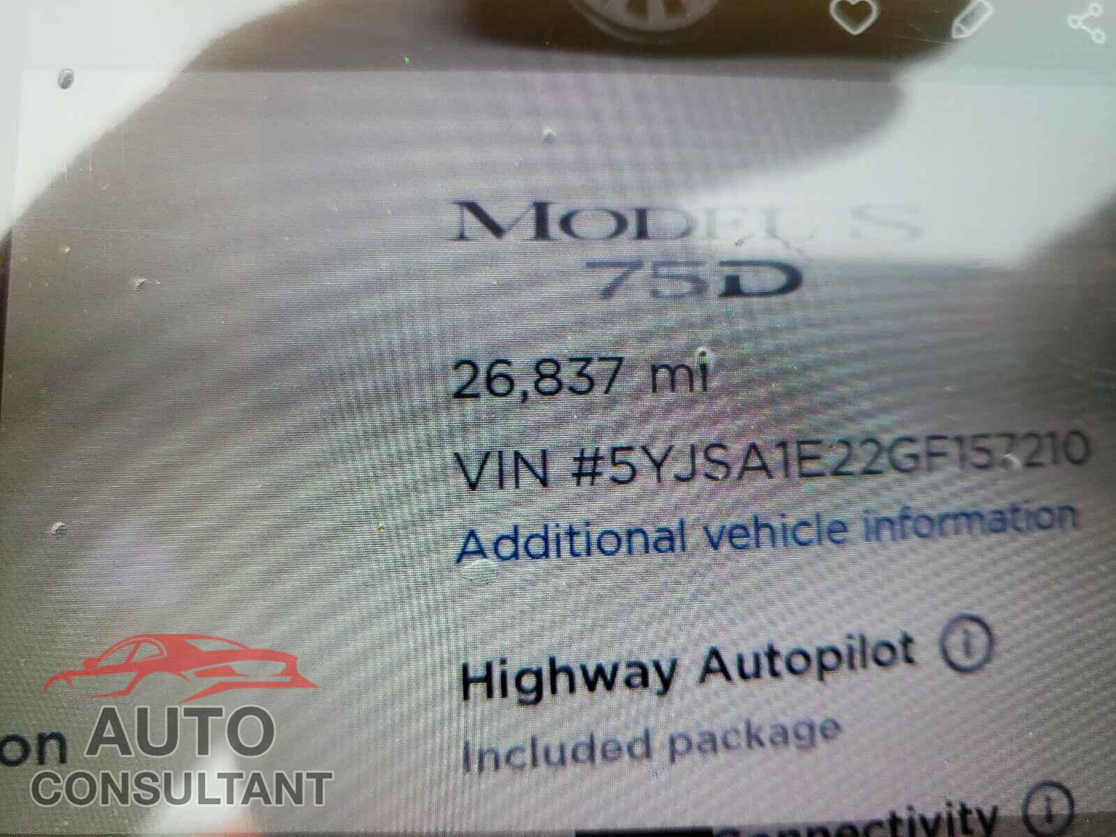 TESLA MODEL S 2016 - 5YJSA1E22GF157210