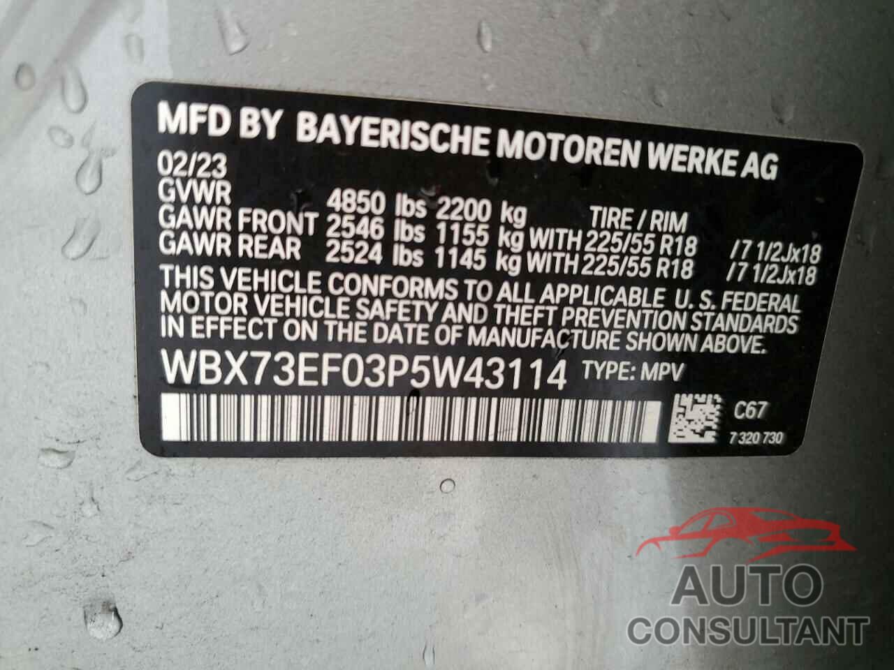 BMW X1 2023 - WBX73EF03P5W43114