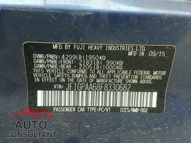 SUBARU IMPREZA 2015 - JF1GPAA68F8330682