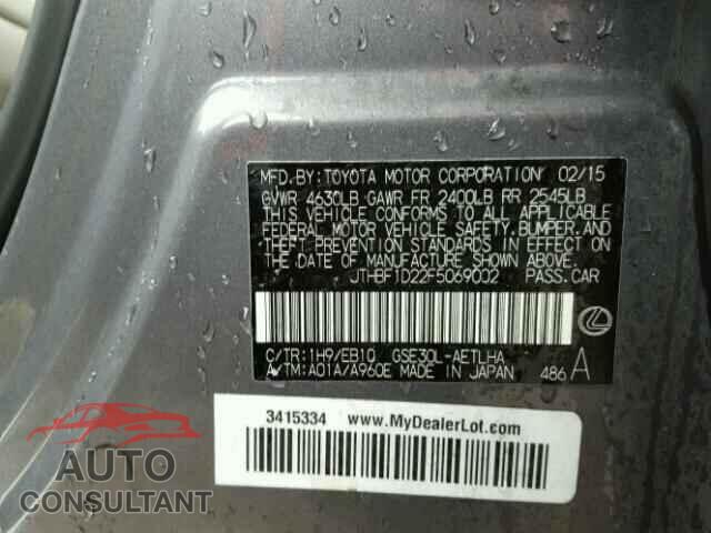 LEXUS IS250 2015 - JTHBF1D22F5069002