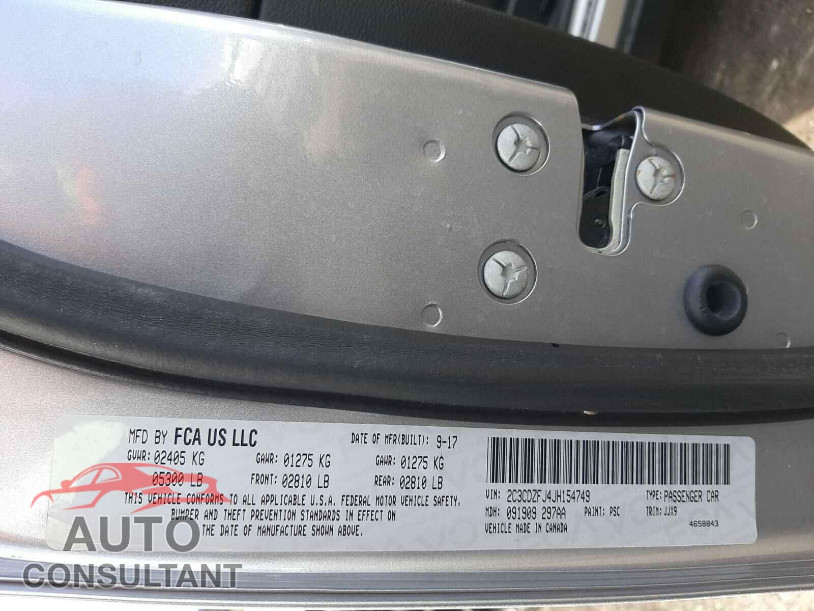 DODGE CHALLENGER 2018 - 2C3CDZFJ4JH154749