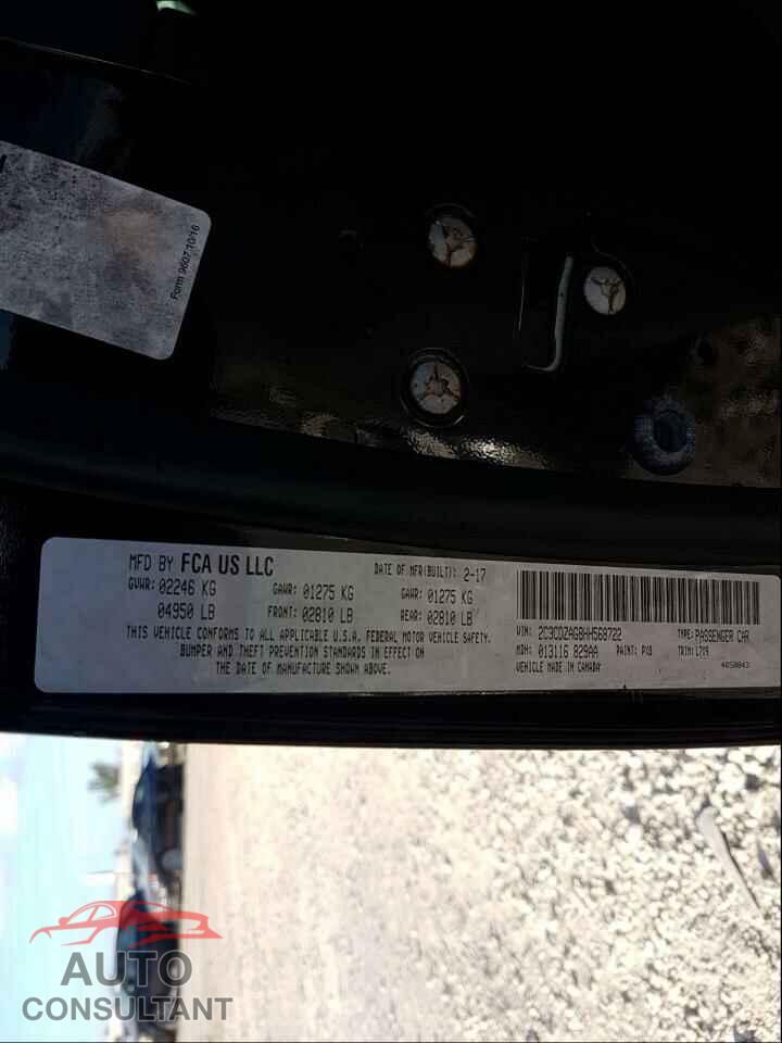 DODGE CHALLENGER 2017 - 2C3CDZAG8HH568722