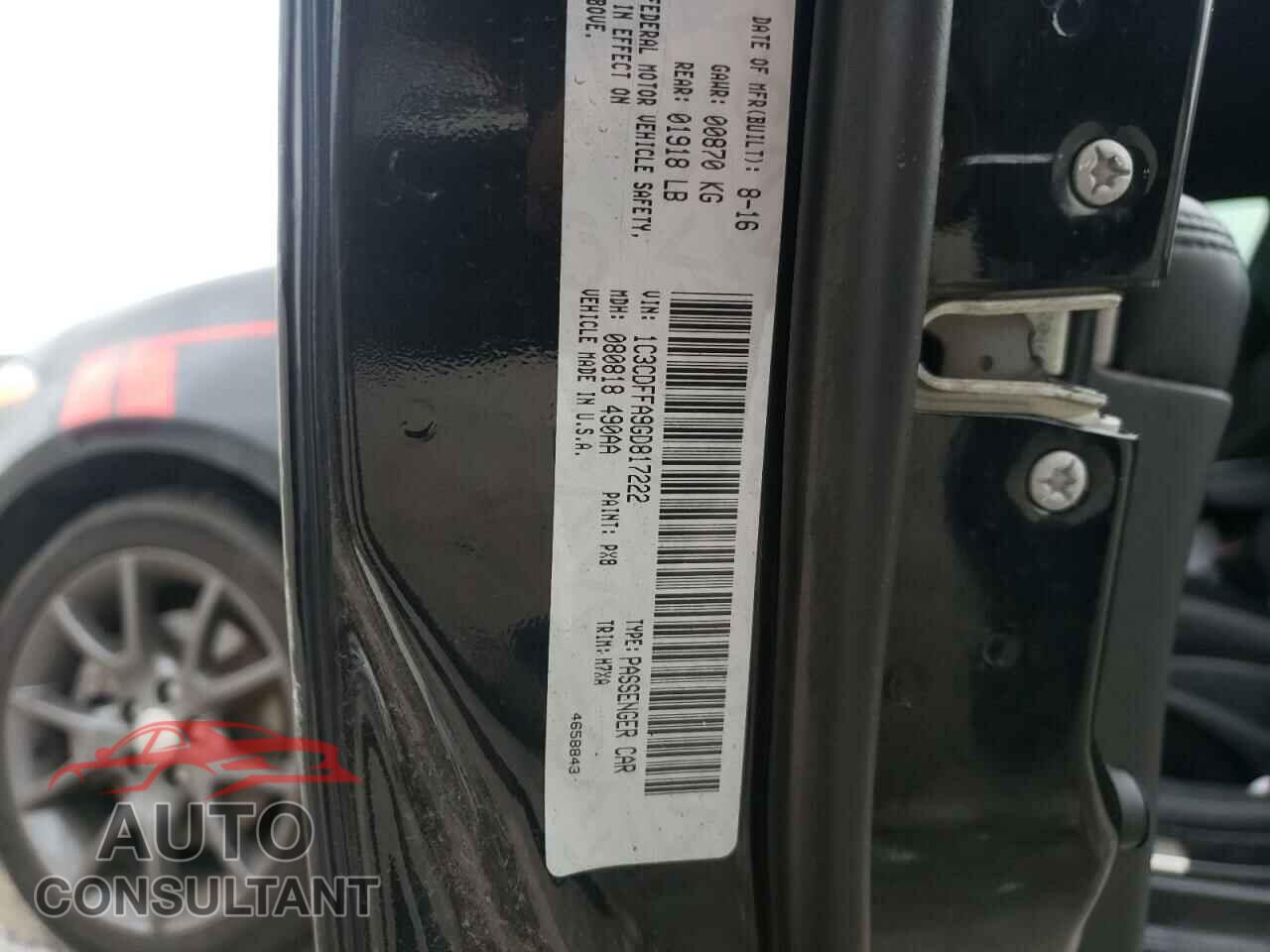 DODGE DART 2016 - 1C3CDFFA9GD817222