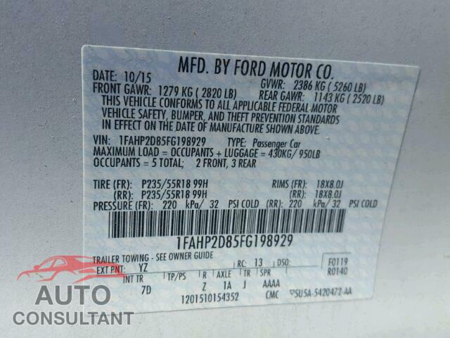 FORD TAURUS 2015 - 1FAHP2D85FG198929