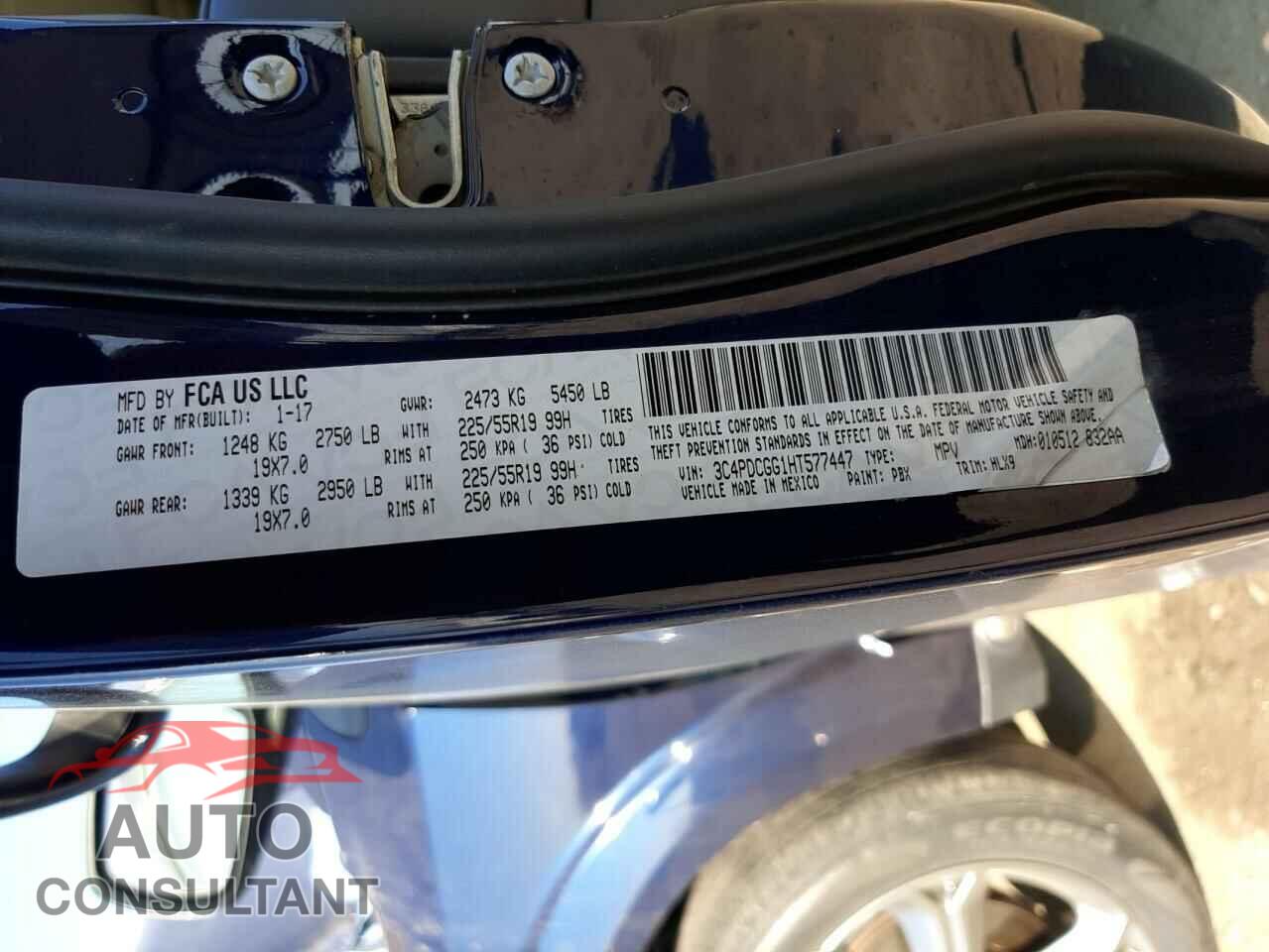DODGE JOURNEY 2017 - 3C4PDCGG1HT577447