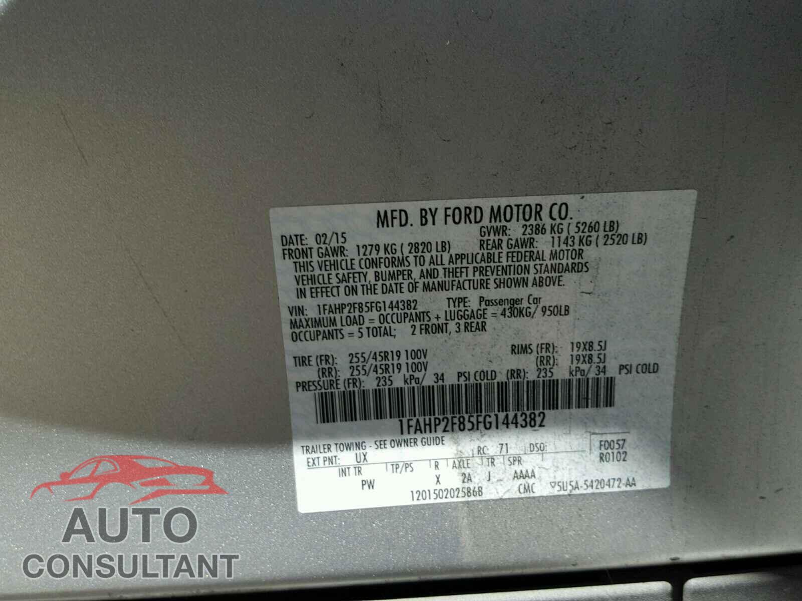 FORD TAURUS 2015 - 1FAHP2F85FG144382
