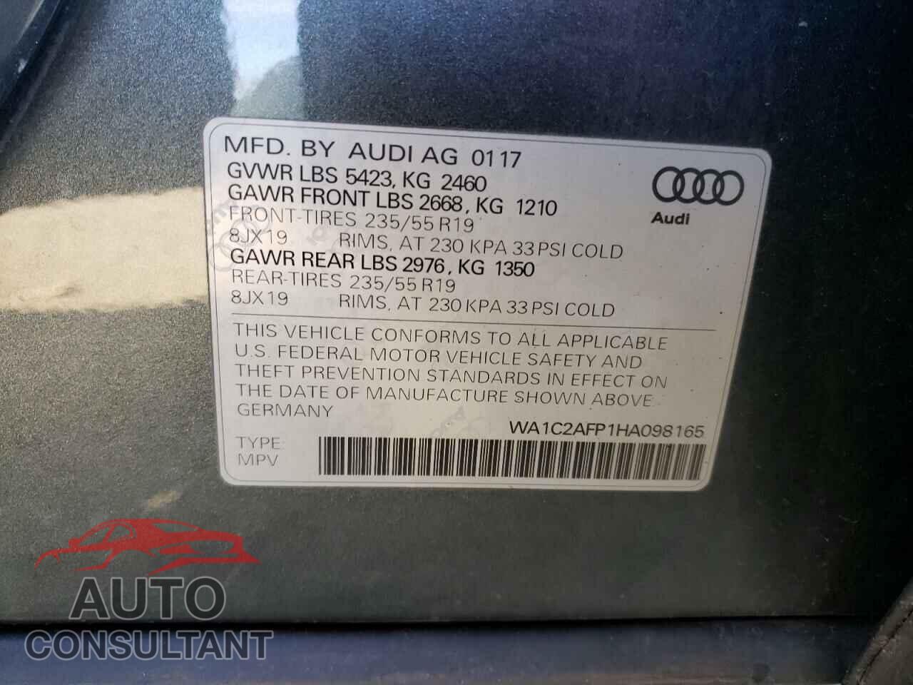AUDI Q5 2017 - WA1C2AFP1HA098165