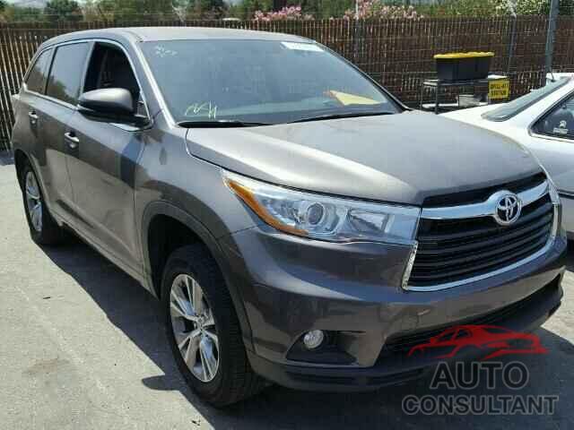 TOYOTA HIGHLANDER 2016 - 5TDZKRFH7GS184802