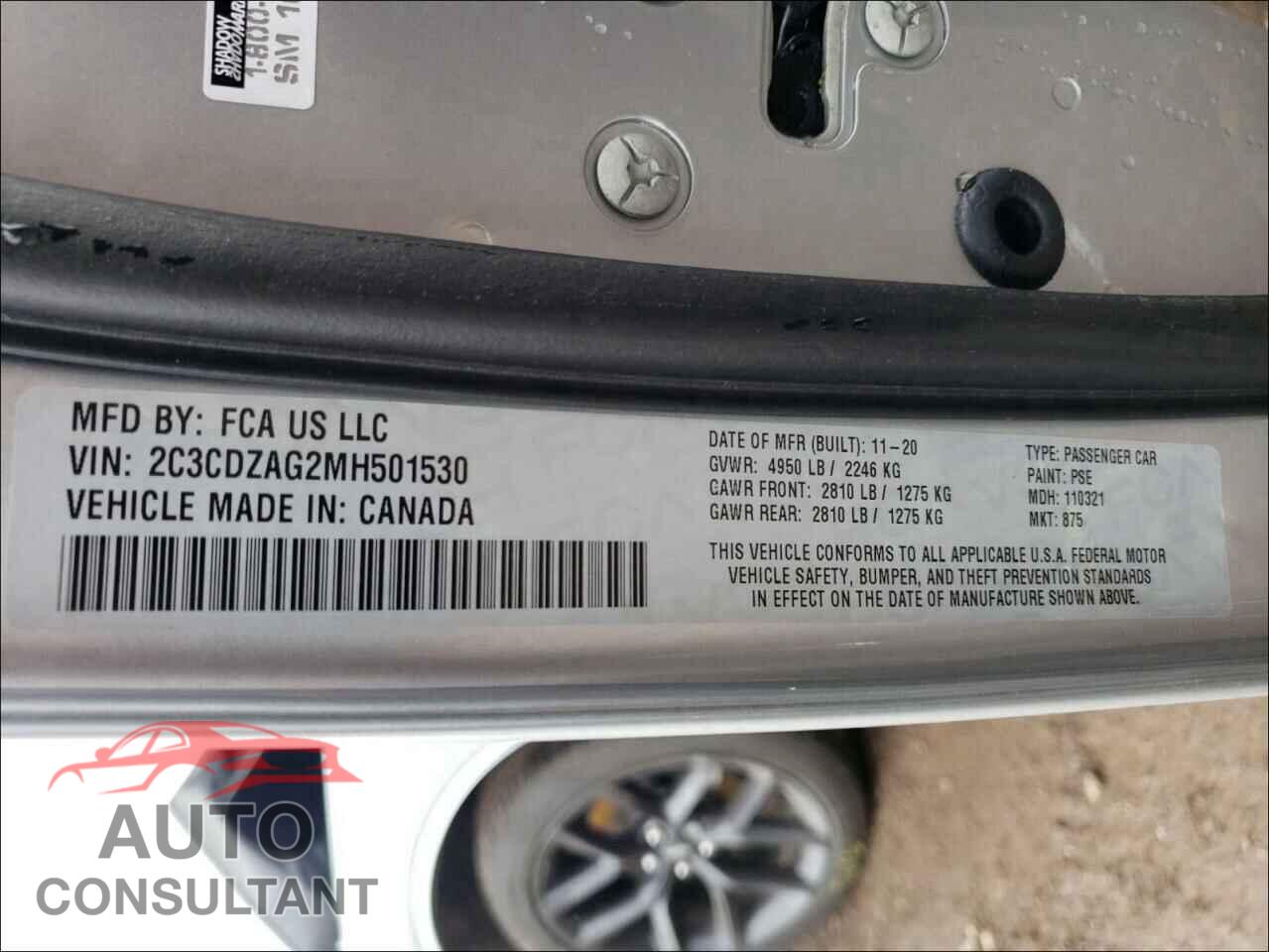 DODGE CHALLENGER 2021 - 2C3CDZAG2MH501530