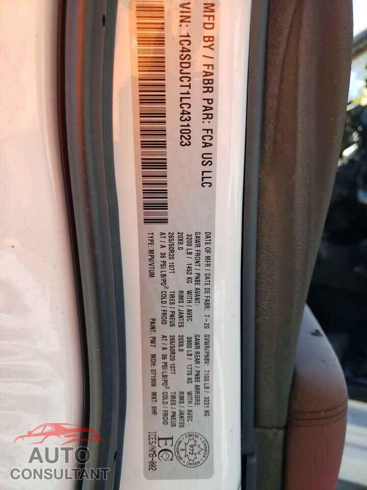 DODGE DURANGO 2020 - 1C4SDJCT1LC431023
