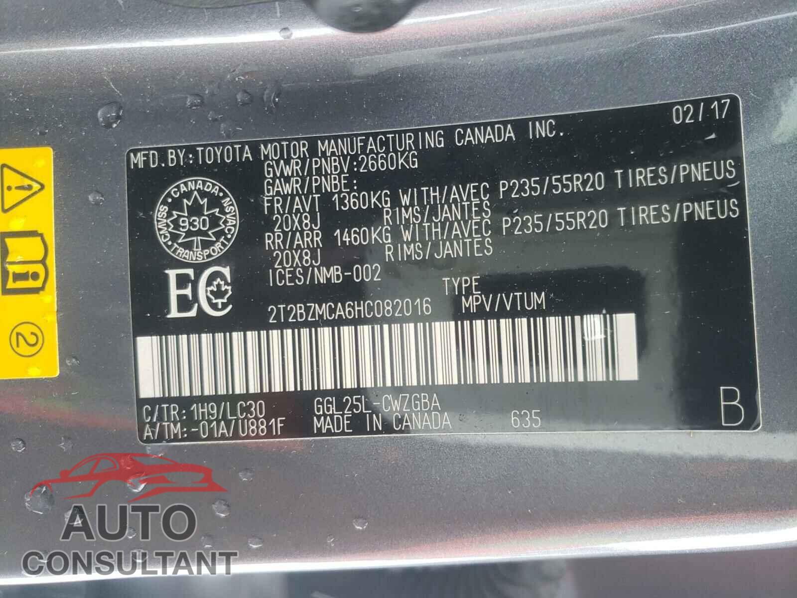 LEXUS RX350 2017 - 2T2BZMCA6HC082016