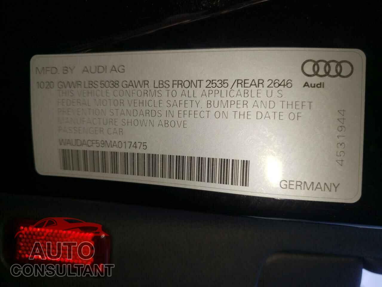 AUDI A5 2021 - WAUDACF59MA017475
