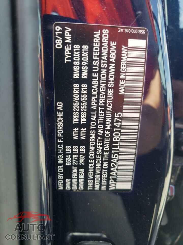 PORSCHE MACAN 2020 - WP1AA2A51LLB01475