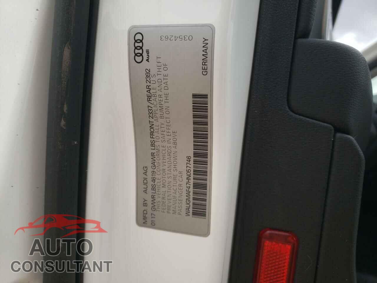 AUDI A4 2017 - WAUGMAF47HN057746