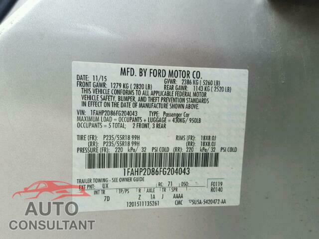 FORD TAURUS 2015 - 1FAHP2D86FG204043