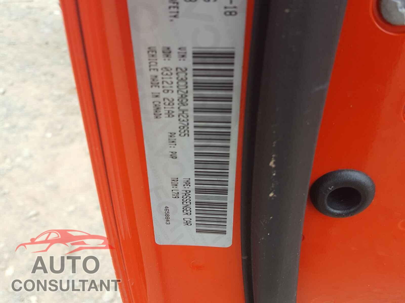 DODGE CHALLENGER 2018 - 2C3CDZAG0JH237655