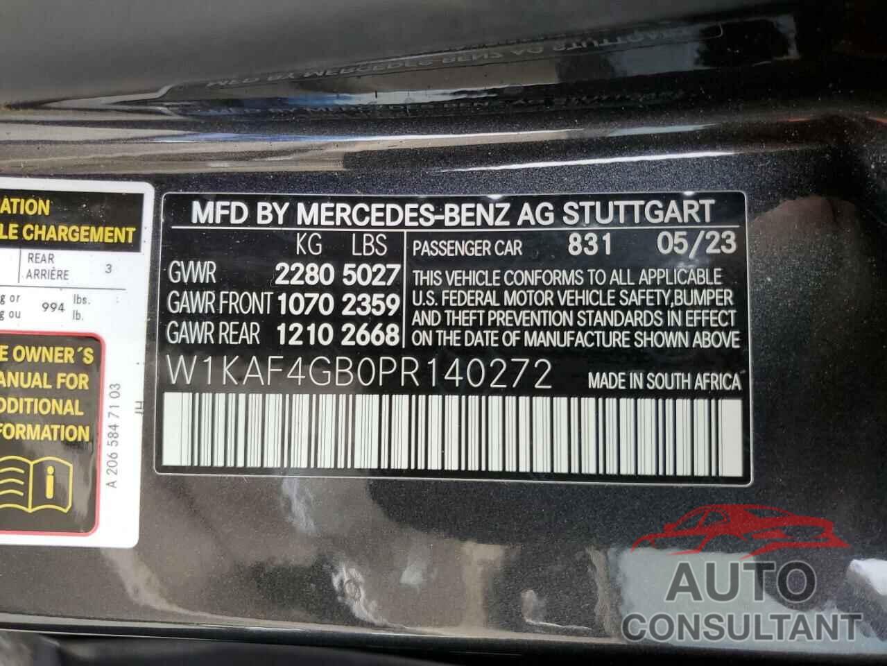MERCEDES-BENZ C-CLASS 2023 - W1KAF4GB0PR140272