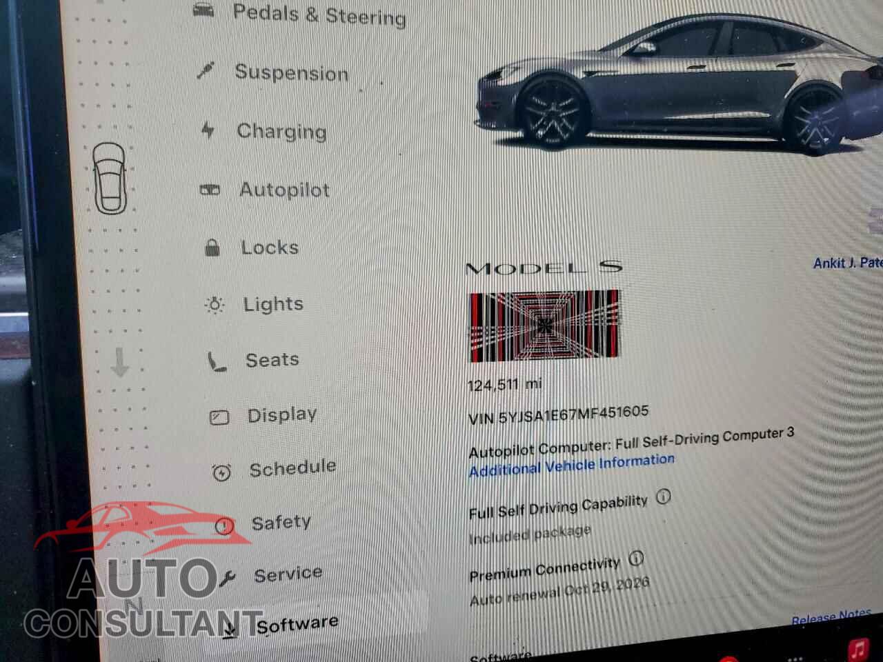 TESLA MODEL S 2021 - 5YJSA1E67MF451605