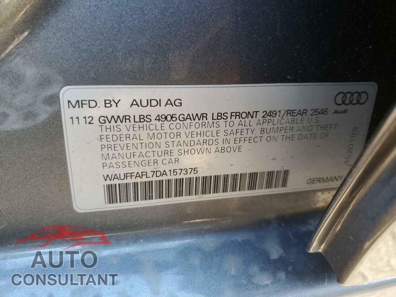 AUDI A4 2013 - WAUFFAFL7DA157375