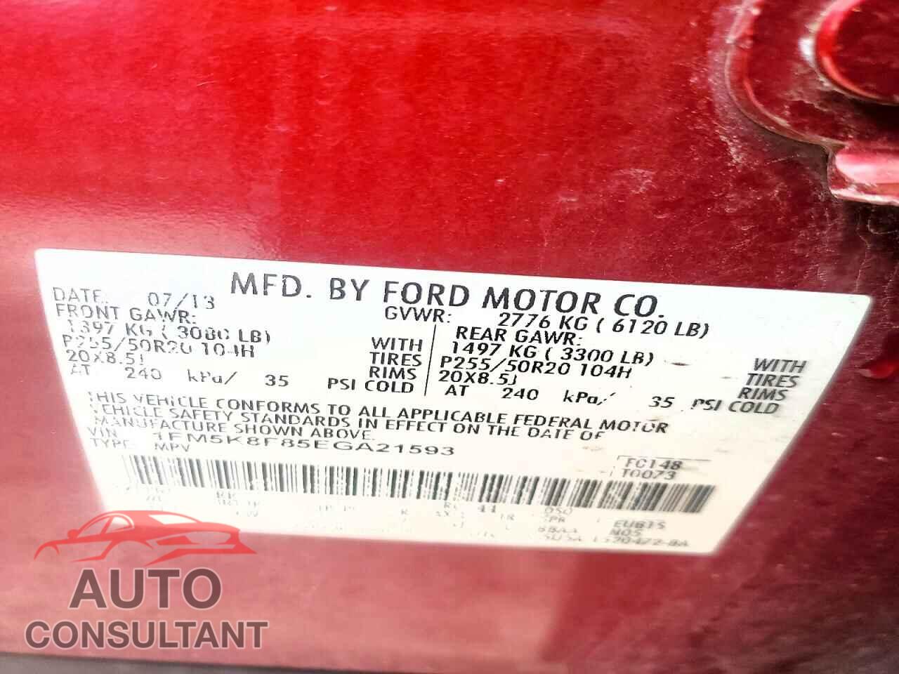 FORD EXPLORER 2014 - 1FM5K8F85EGA21593