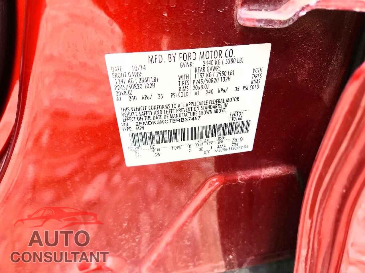 FORD EDGE 2014 - 2FMDK3KC7EBB37457