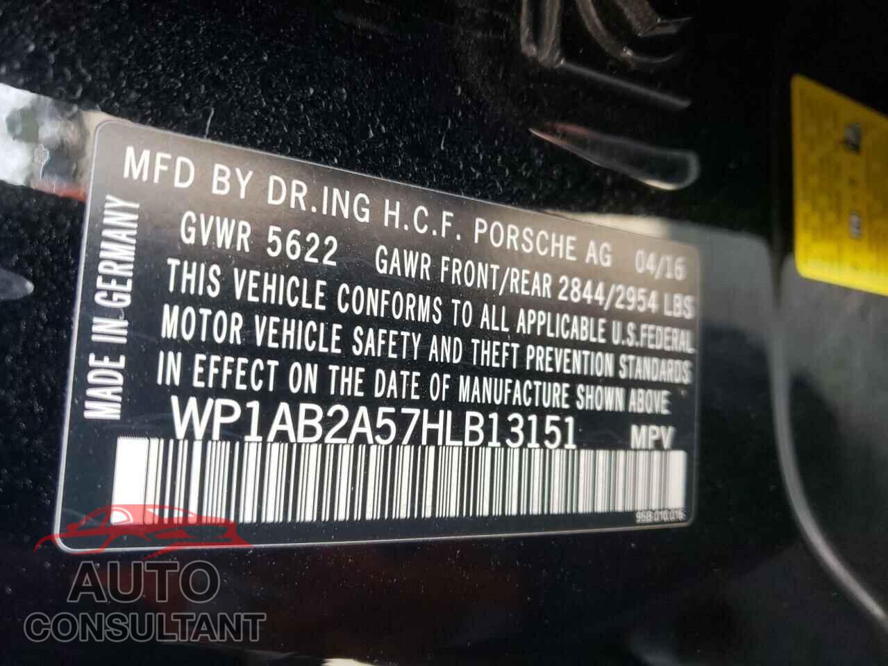 PORSCHE MACAN 2017 - WP1AB2A57HLB13151