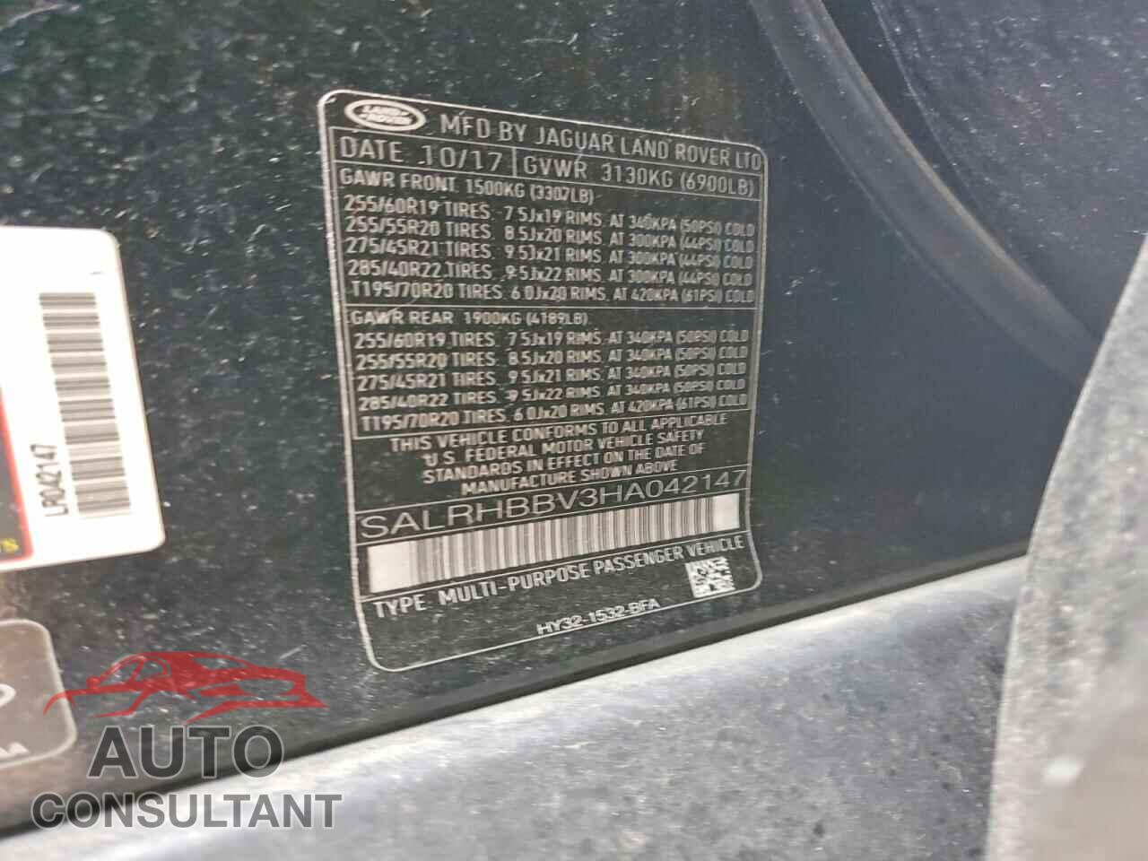 LAND ROVER DISCOVERY 2017 - SALRHBBV3HA042147