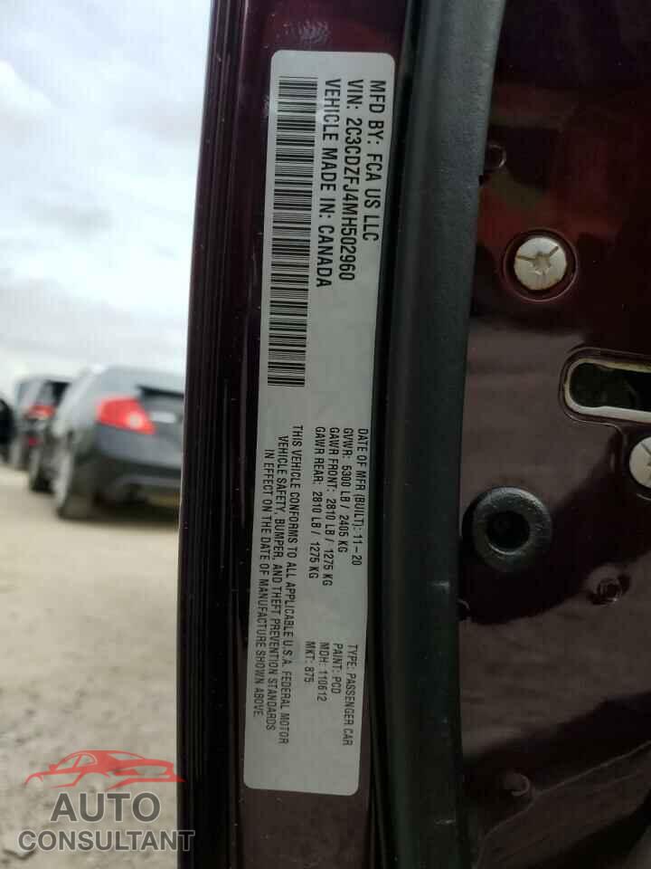 DODGE CHALLENGER 2021 - 2C3CDZFJ4MH502960
