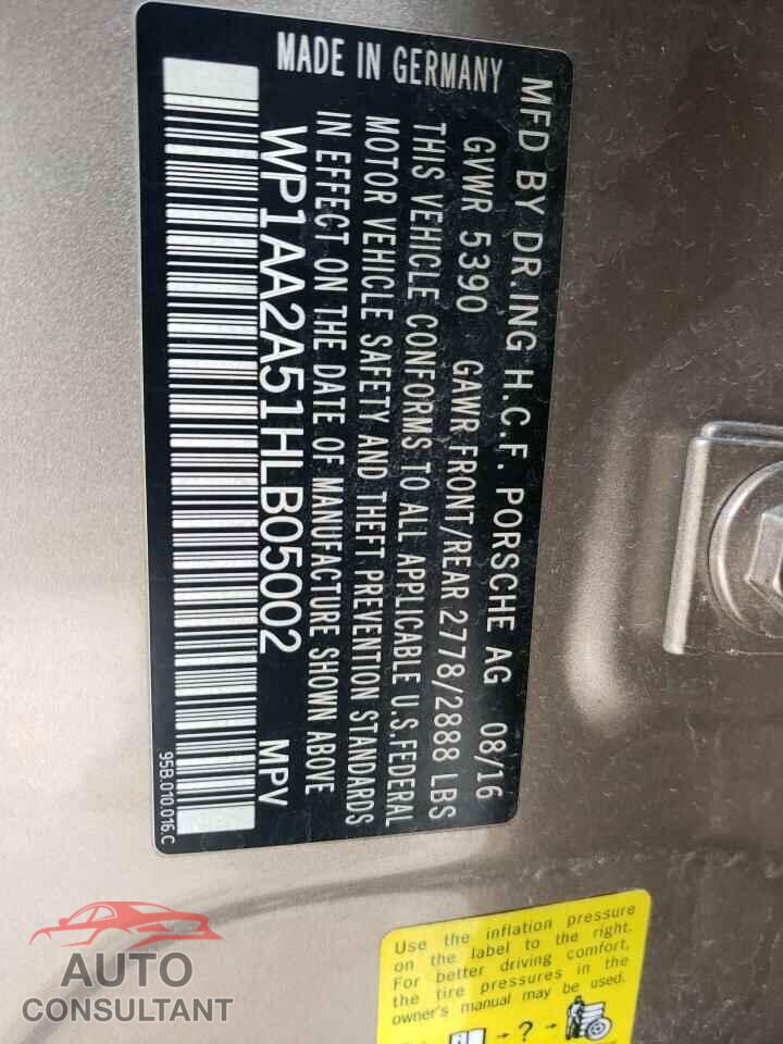 PORSCHE MACAN 2017 - WP1AA2A51HLB05002