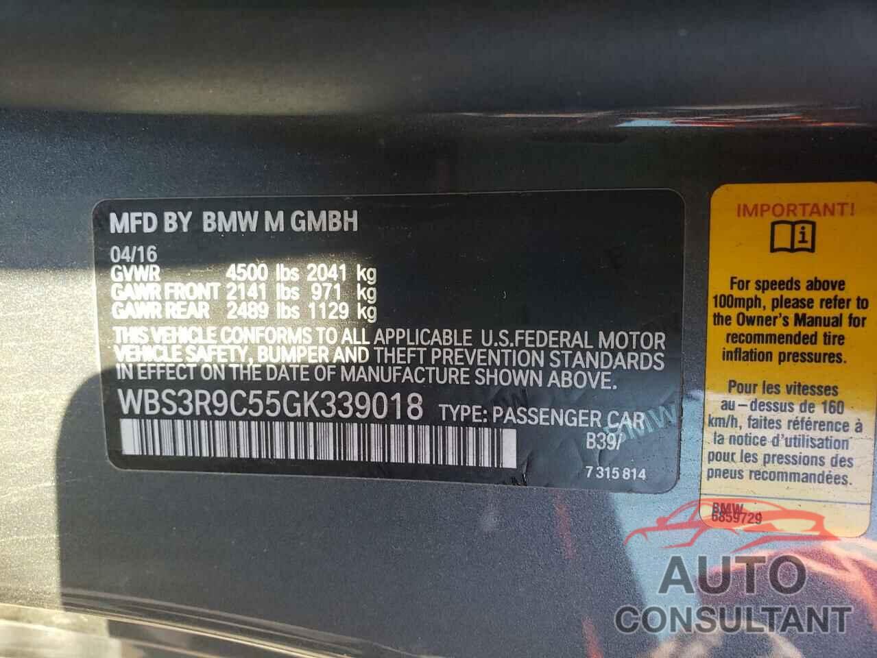 BMW M4 2016 - WBS3R9C55GK339018