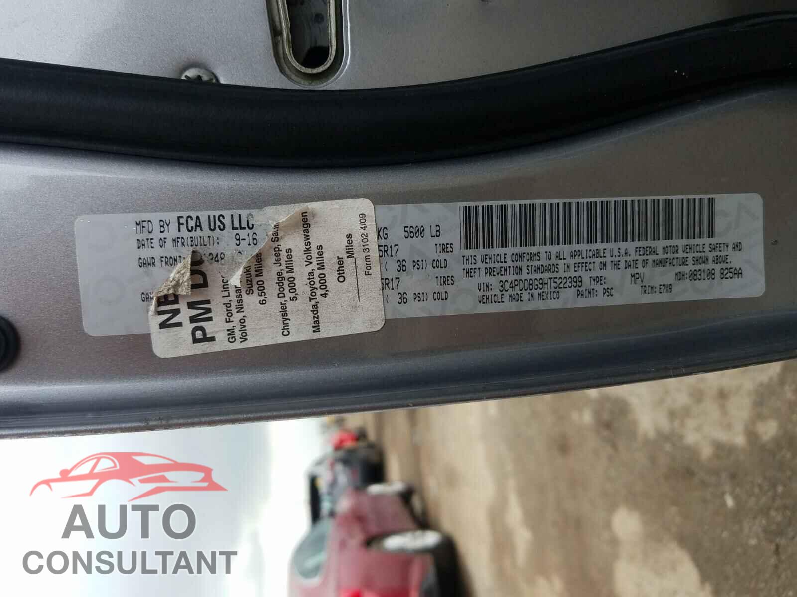 DODGE JOURNEY 2017 - 3C4PDDBG9HT522399