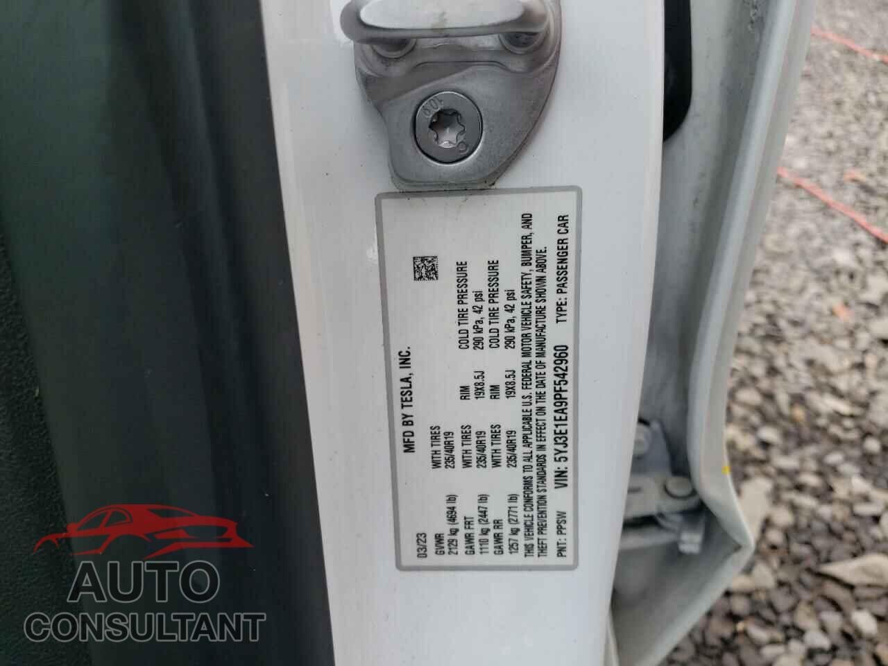 TESLA MODEL 3 2023 - 5YJ3E1EA9PF542960