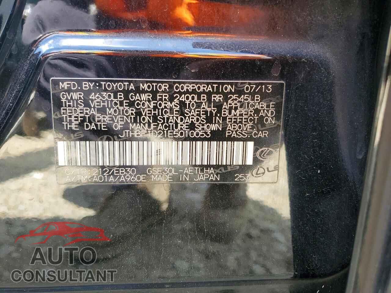 LEXUS IS 2014 - JTHBF1D21E5010053