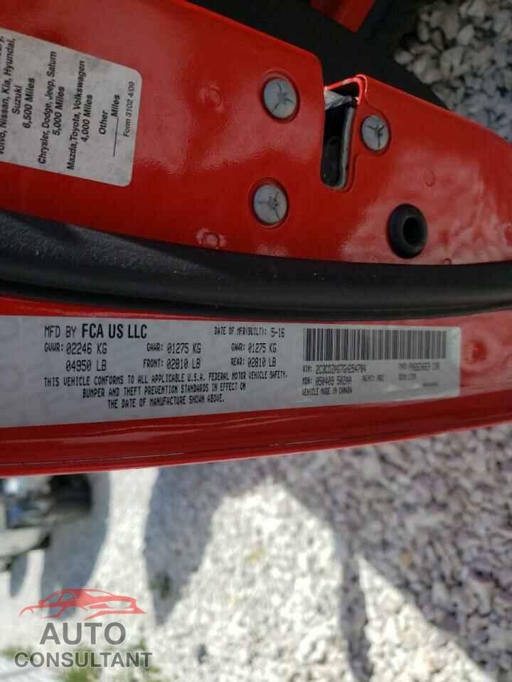 DODGE CHALLENGER 2016 - 2C3CDZAG7GH254784