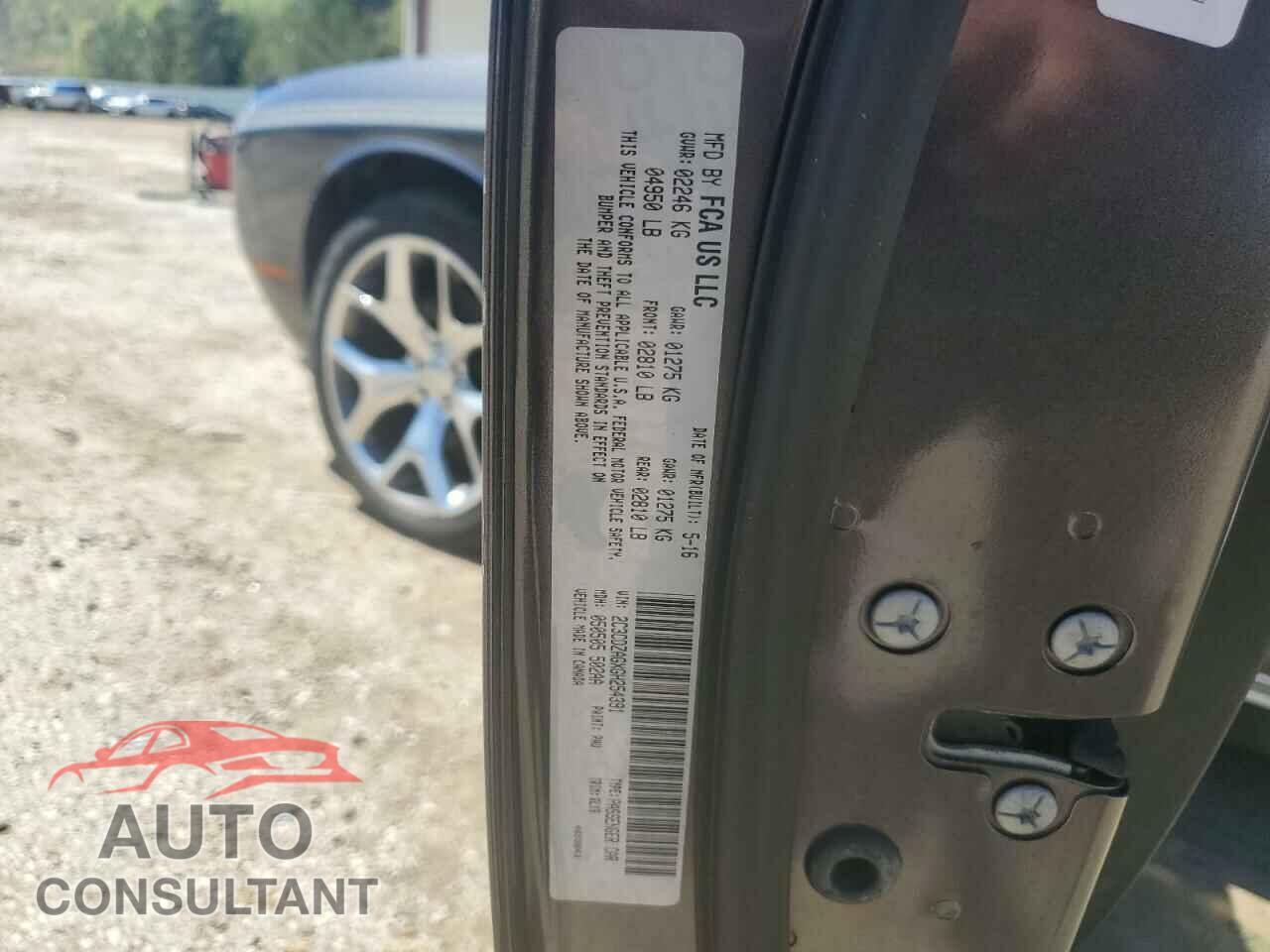 DODGE CHALLENGER 2016 - 2C3CDZAGXGH254391