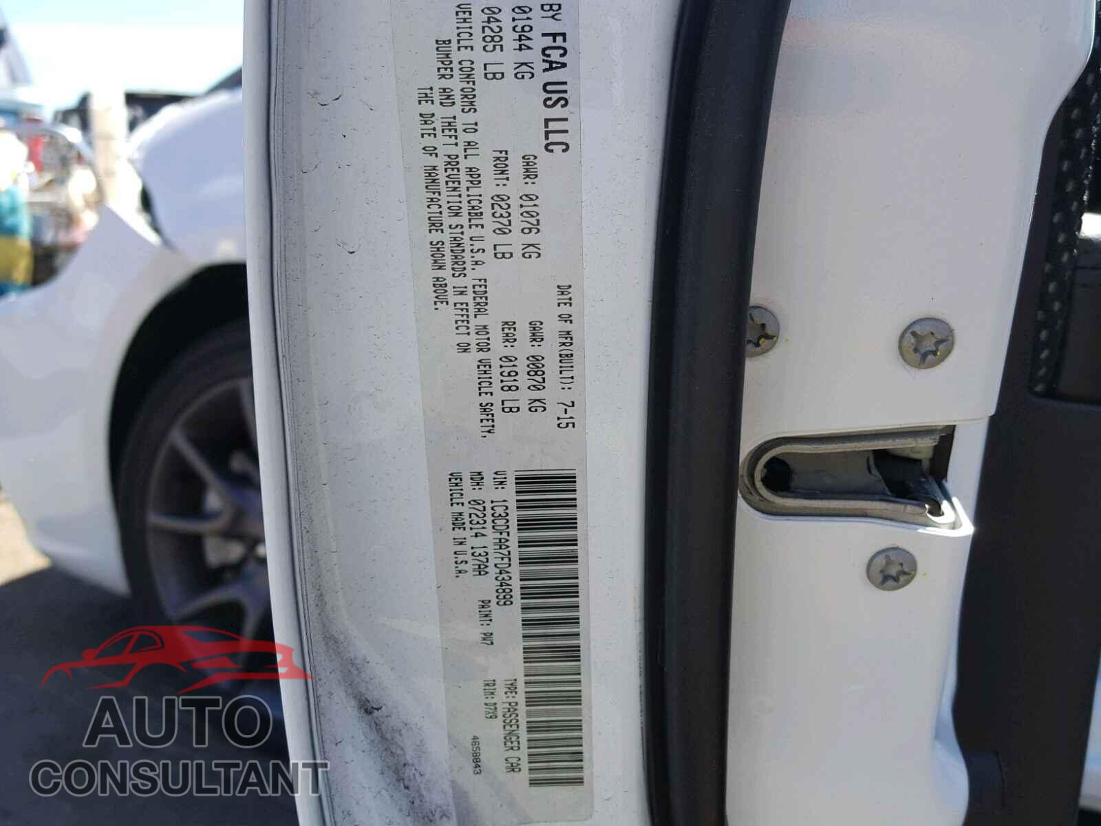 DODGE DART 2015 - 1C3CDFAA7FD434899