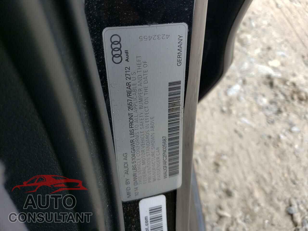 AUDI A6 2015 - WAUGFAFC2FN025687