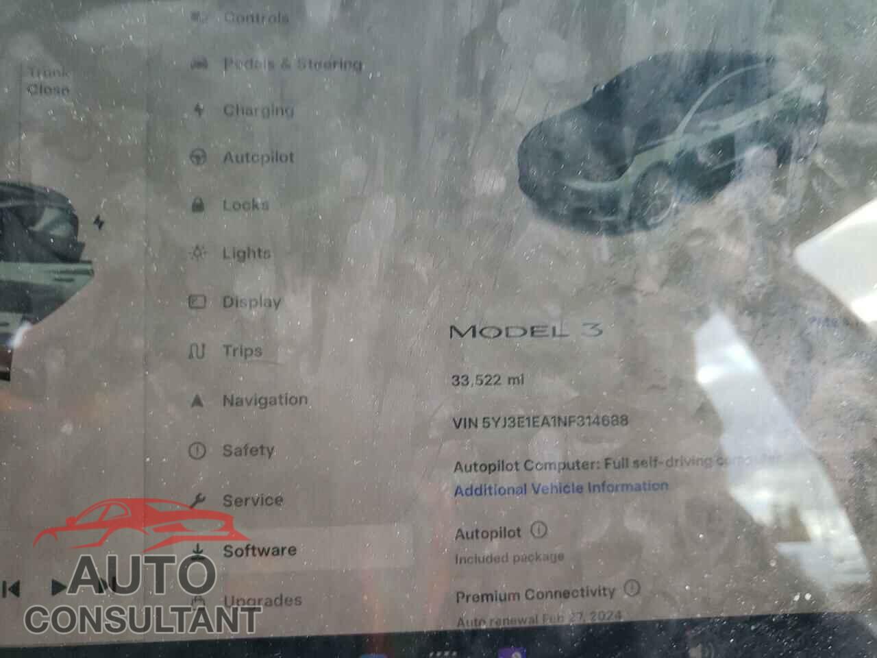 TESLA MODEL 3 2022 - 5YJ3E1EA1NF314688