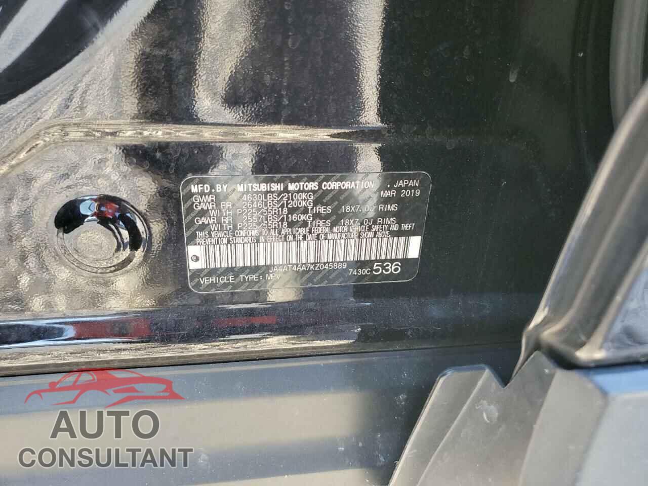 MITSUBISHI ECLIPSE 2019 - JA4AT4AA7KZ045889
