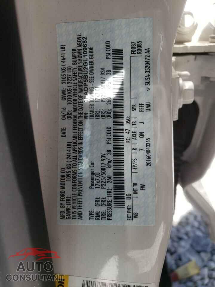 FORD CMAX 2016 - 1FADP5BU2GL109682