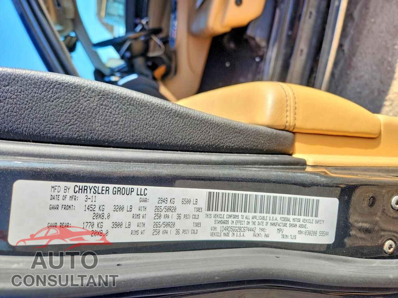 DODGE DURANGO 2011 - 1D4RD5GG2BC674442