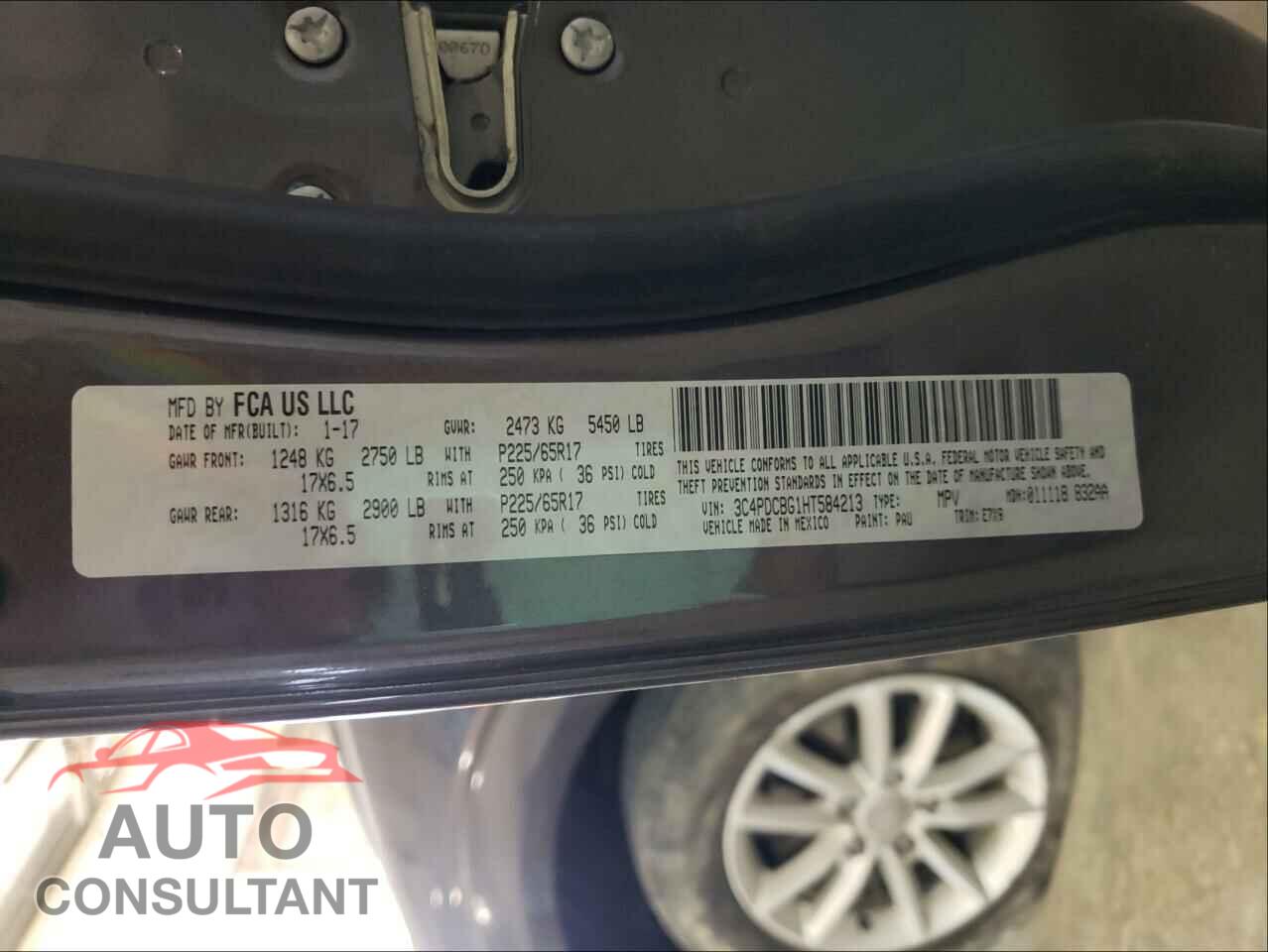DODGE JOURNEY 2017 - 3C4PDCBG1HT584213