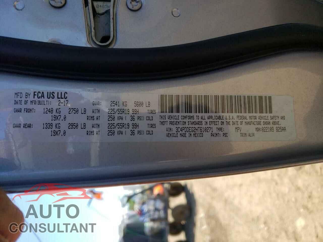 DODGE JOURNEY 2017 - 3C4PDDEG2HT610271