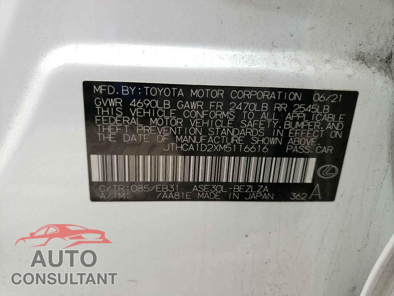 LEXUS IS 2021 - JTHCA1D2XM5116616
