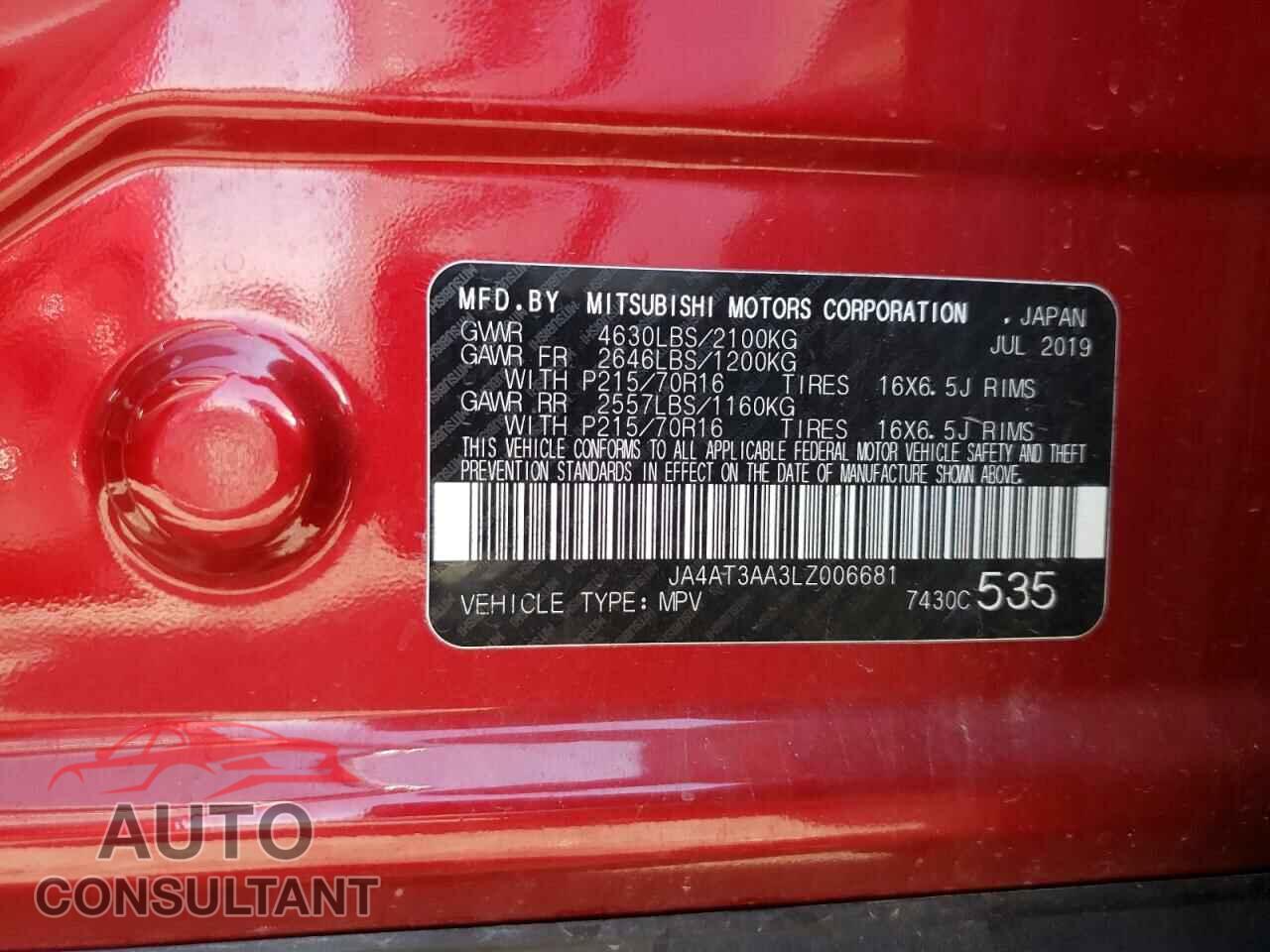 MITSUBISHI ECLIPSE 2020 - JA4AT3AA3LZ006681