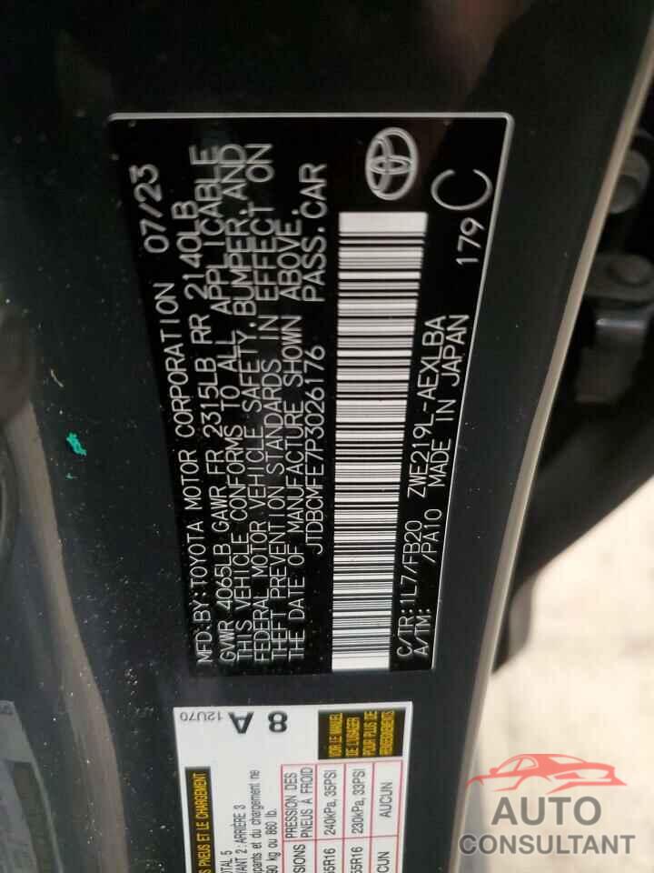 TOYOTA COROLLA 2023 - JTDBCMFE7P3026176
