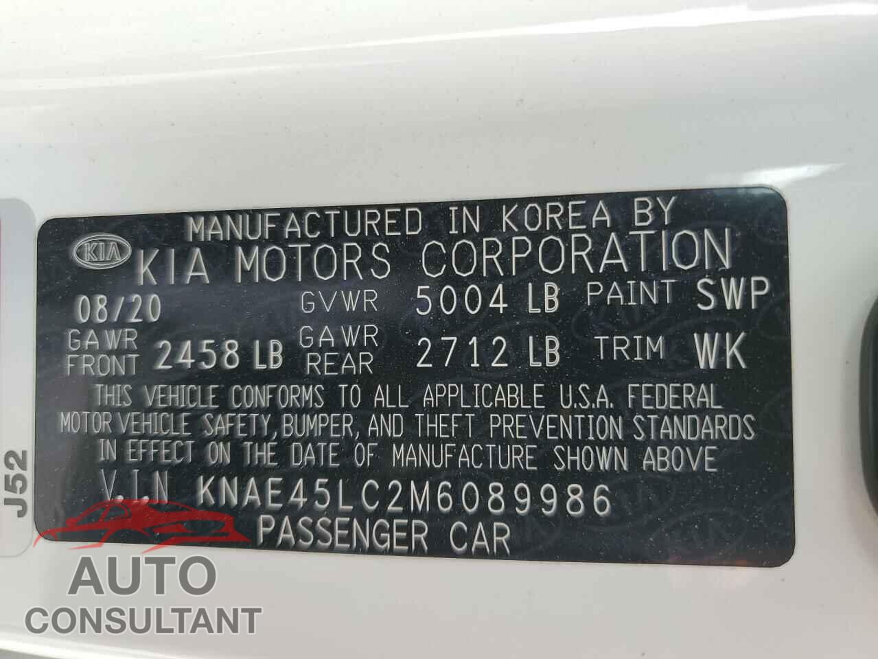 KIA STINGER 2021 - KNAE45LC2M6089986